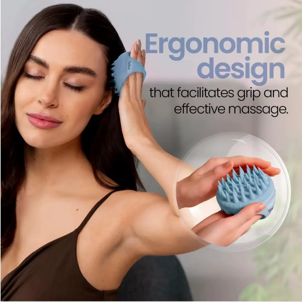Brosse de massage du cuir chevelu en silicone pour shampoing