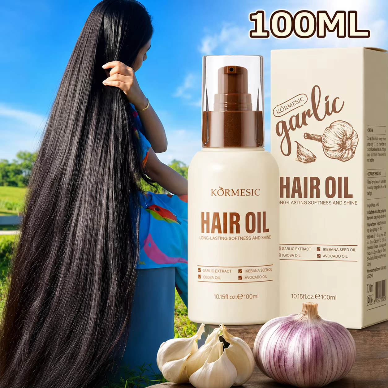 Huile de croissance capillaire à l'ail 100ML