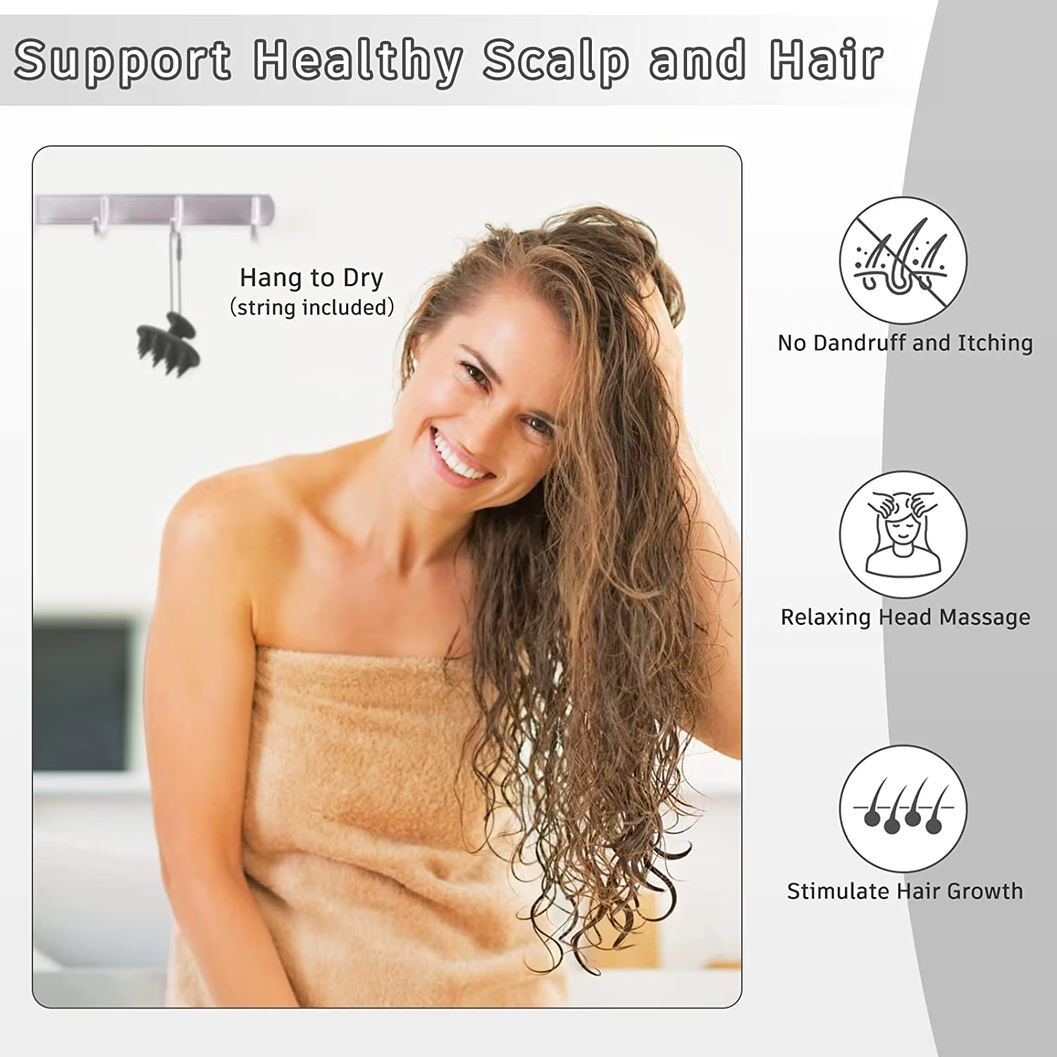 Brosse à shampoing en Silicone
