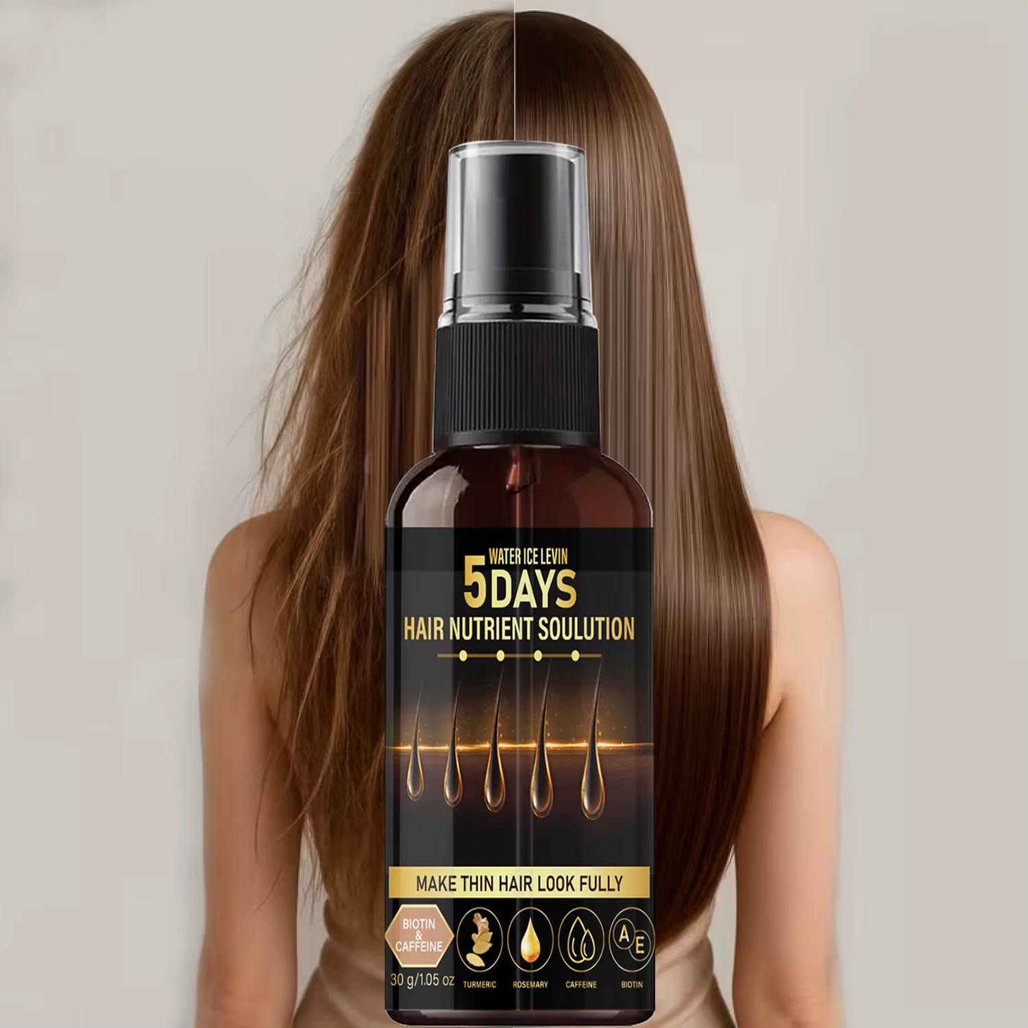Huile Capillaire Volumisante pour Cheveux Fins – Traitement à la Biotine et à la Caféine