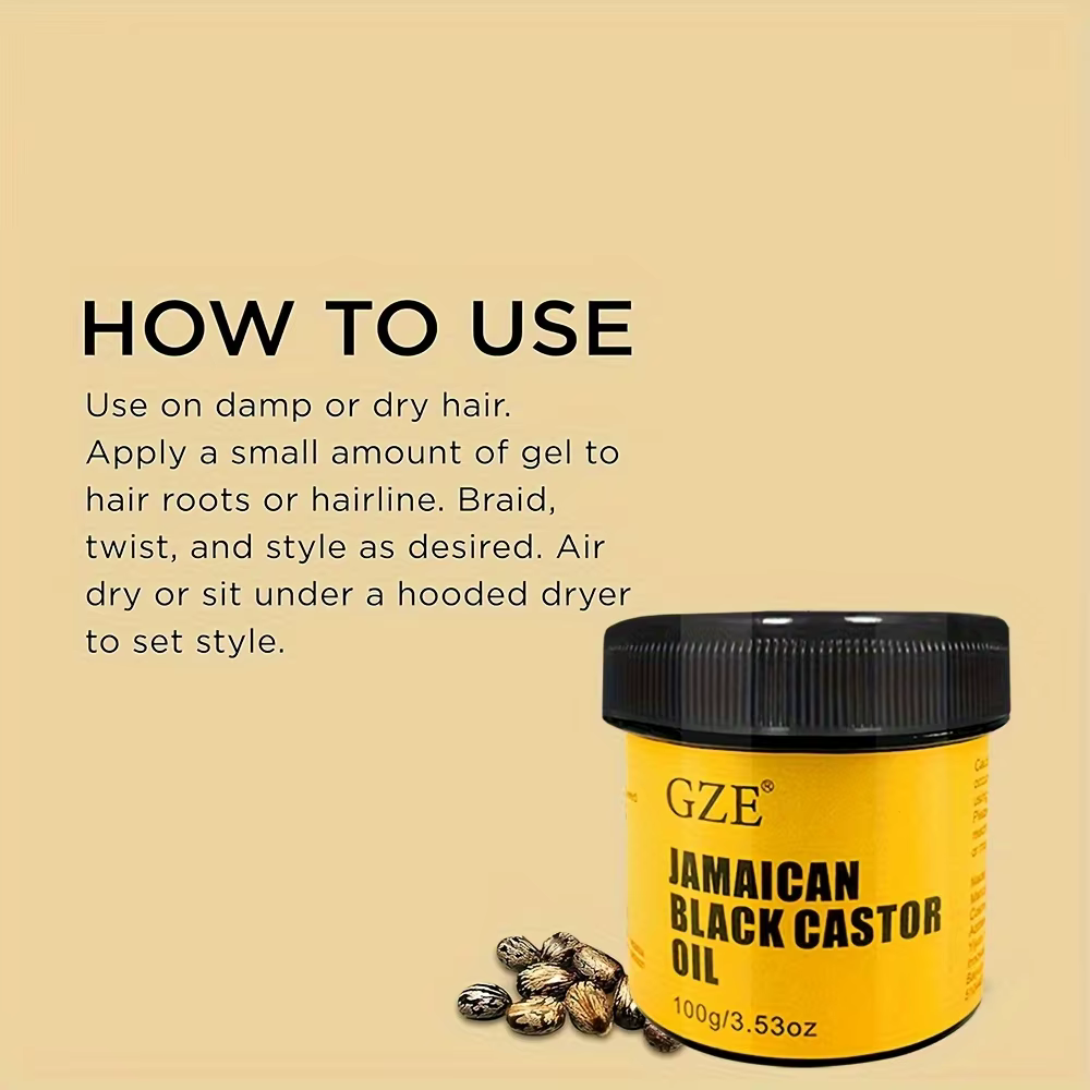 GZE JAMAICAN Huile de ricin noire pure pressée à froid pour la croissance des cheveux