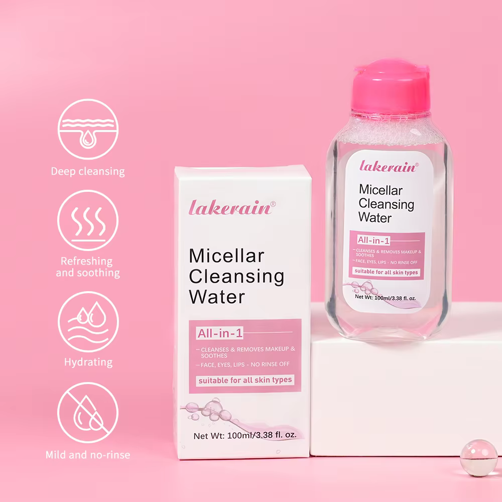Eau Micellaire Douce Nettoyante Tous Types de Peau Sans Rinçage Démaquillant Visage Yeux Lèvres Hydratant Apaisant Tonique Cutané