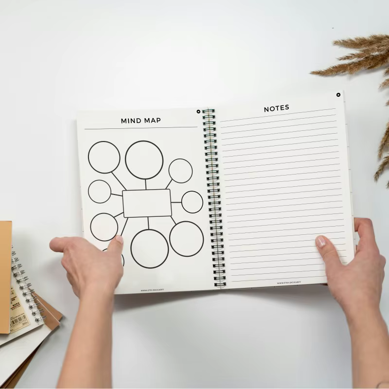 Planificateur d'apprentissage des langues, carnet de vocabulaire et de grammaire avec bûches hebdomadaires et mensuelles, carnet de vocabulaire