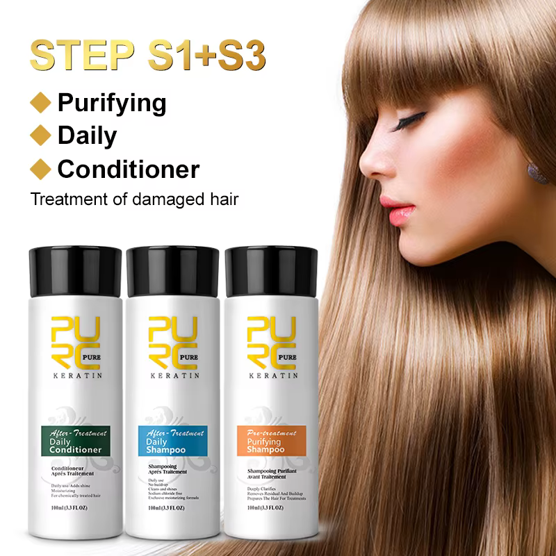 PURC professionnel traitement des cheveux à la kératine crème lissante
