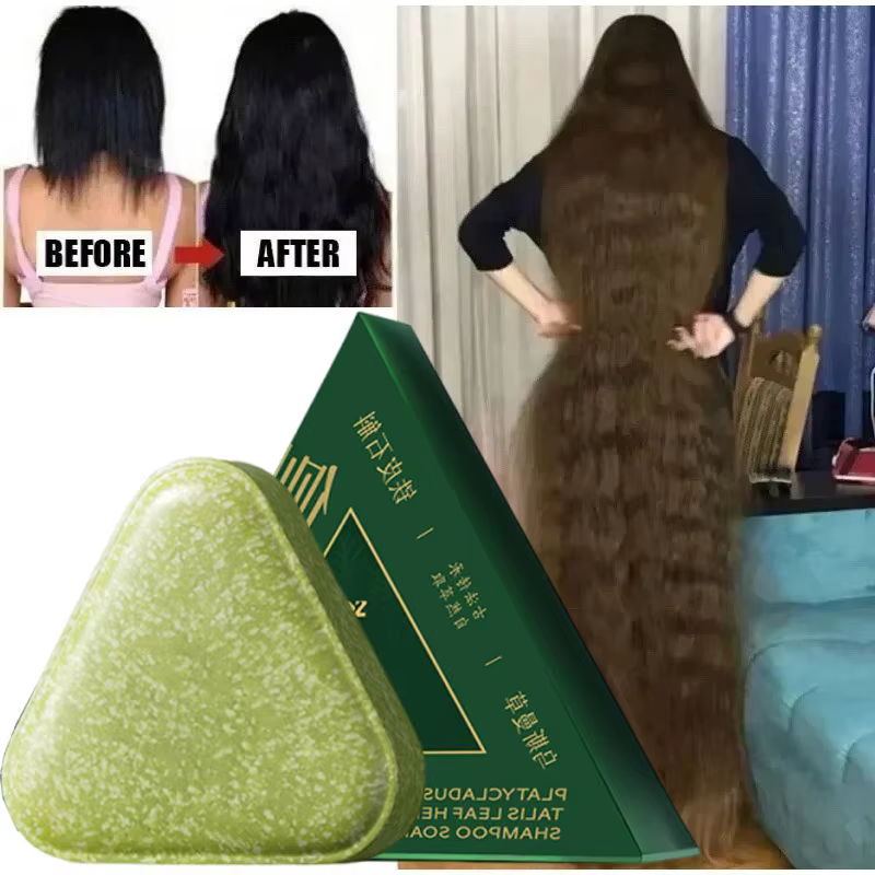 Savon Shampooing Artisanal à l'Herbe Usman et au Platycladus Vert