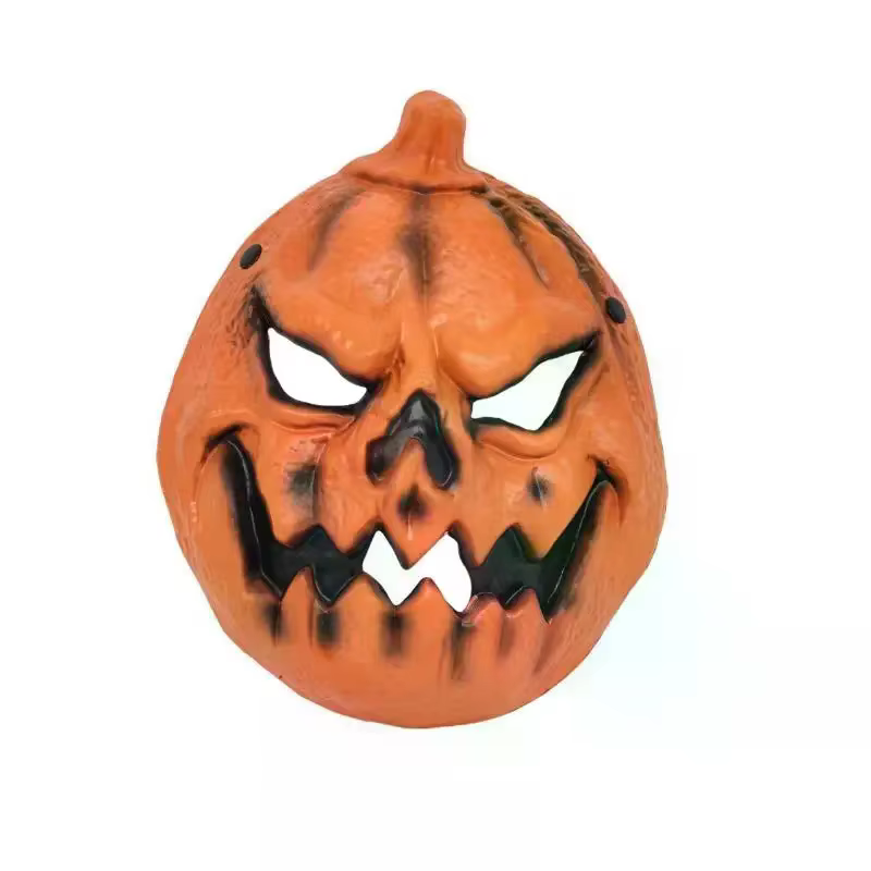 Masque de citrouille effrayant pour Halloween, design réaliste et sinistre, ajustement confortable pour les costumes et les événements dans les maisons hantées