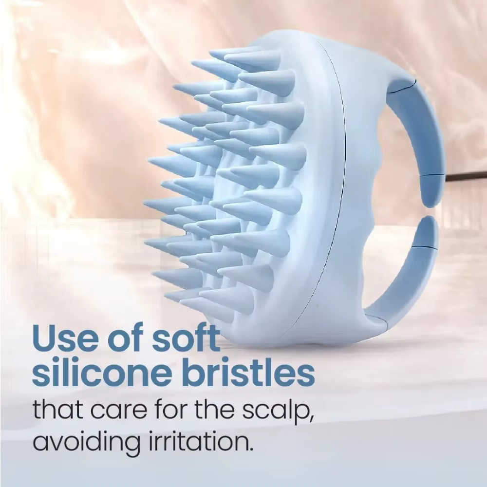 Brosse de massage du cuir chevelu en silicone pour shampoing