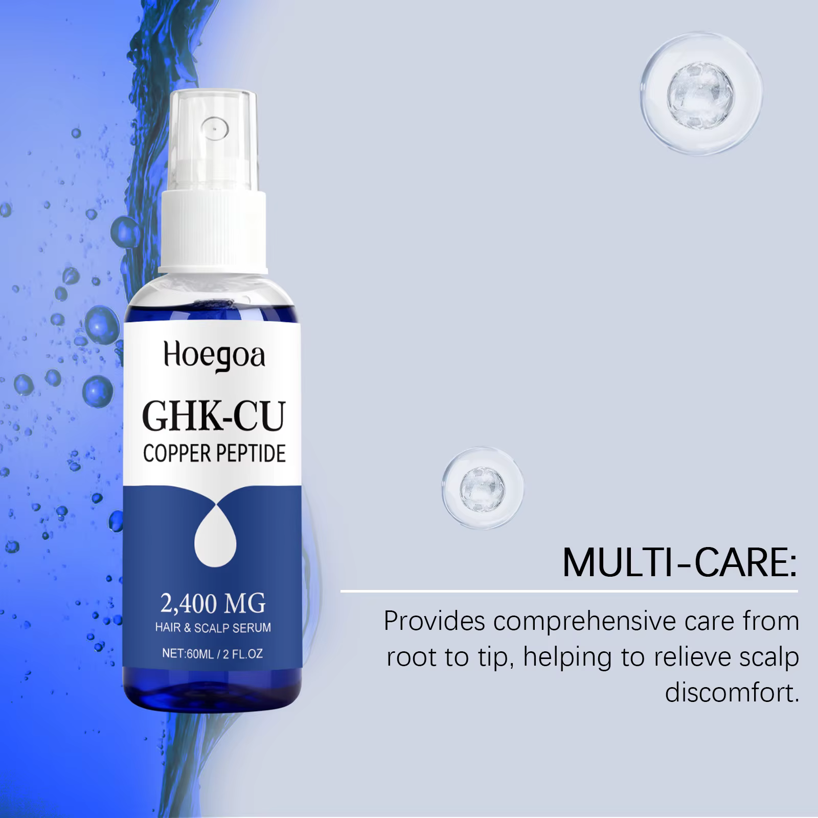 Sérum capillaire à base de peptides de cuivre