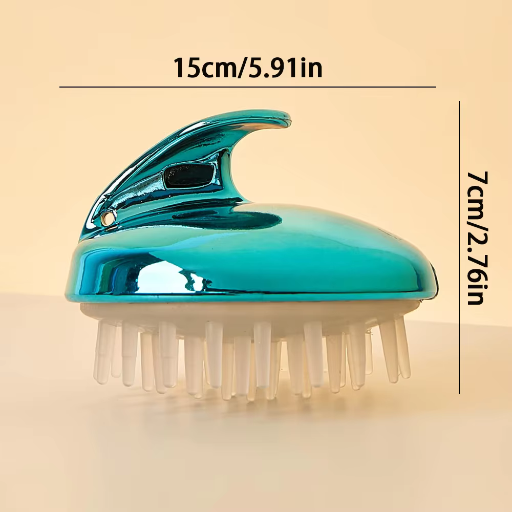 Brosse à shampoing masseur de cuir chevelu en forme de baleine bleue