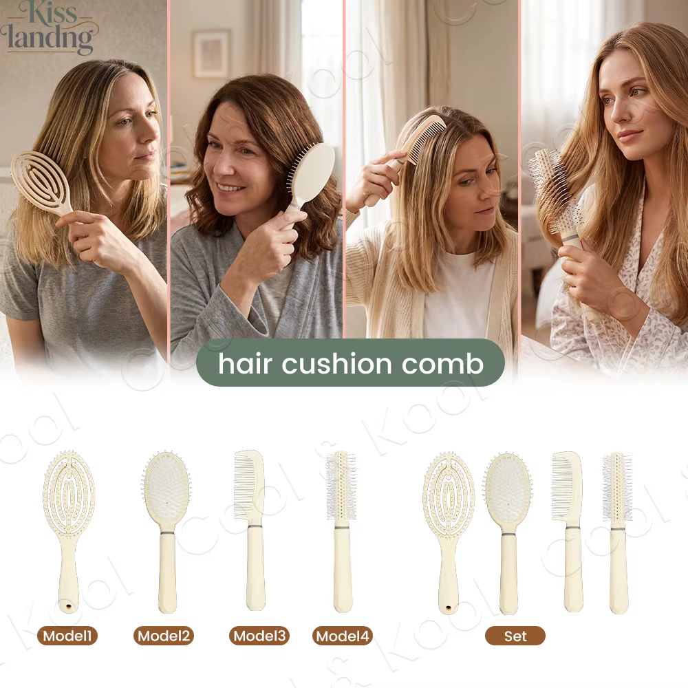 Kit complet de soins capillaires : brosses ultra-douces ventilées et amorties pour un démêlage sans douleur
