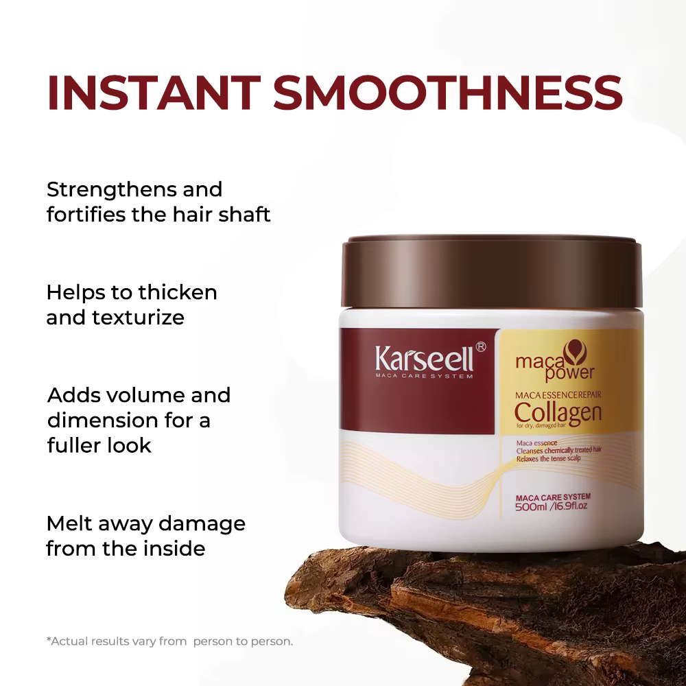 Karseell Masque capillaire au collagène Réparation en profondeur Conditionnement Huile d'argan Essence de traitement