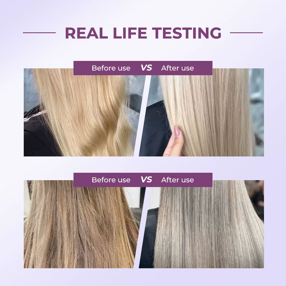 Karseell masque capillaire violet 100 ml/500 ml professionnel neutralise les tons jaunes en laiton pour cheveux blonds gris argenté mis en évidence