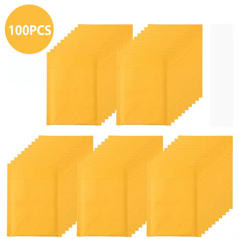 100 pièces enveloppe à bulles envoi paquet pochette papier Kraft fournitures d'emballage Mailer petite entreprise livraison expédition postale