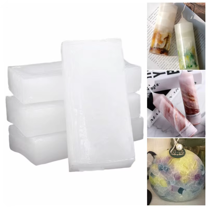 Bloc de paraffine raffinée de haute pureté, cire minérale semi-transparente, fournitures de bricolage pour la fabrication de bougies parfumées faites à la main