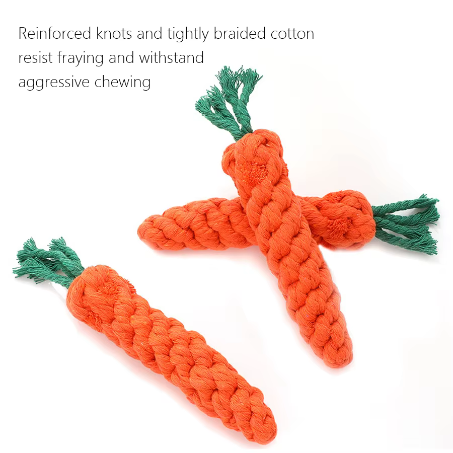 Jouets à mâcher pour petits chiens, jouets pour chiens de compagnie, livres, dents, chiot, carotte, ULen coton, accessoires de jeu pour animaux de compagnie, degré de morsure