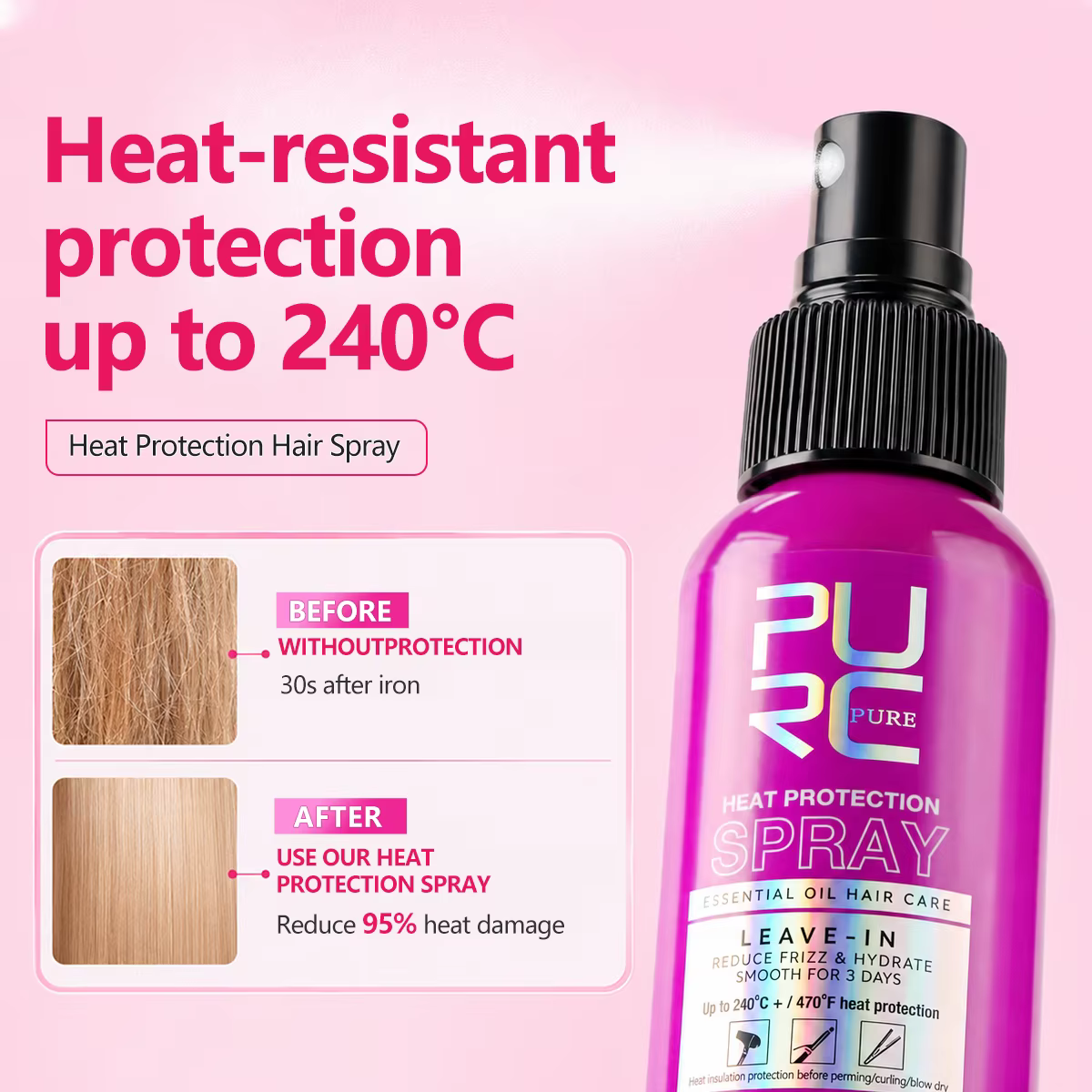 Spray de protection contre la chaleur pour femme