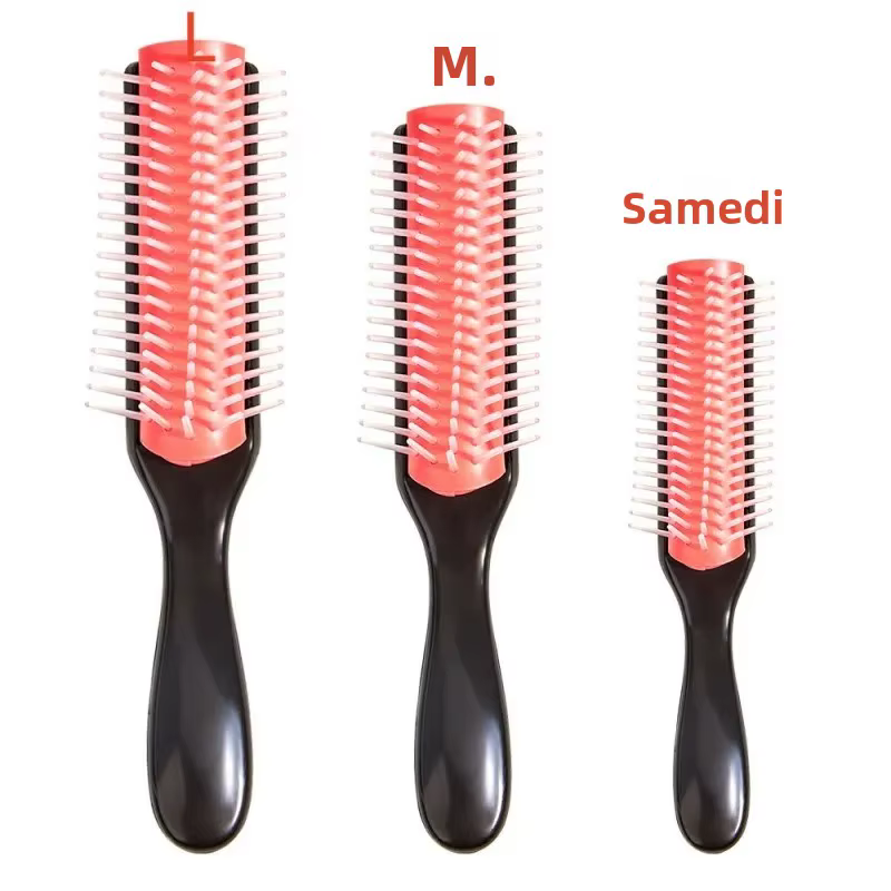Brosse à cheveux démêlante à 9 rangées