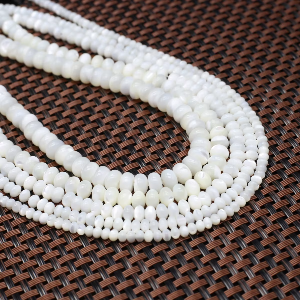 Perles en nacre naturelle en forme d'abaque pour la fabrication de colliers, bracelets et bijoux DIY, accessoires pour femmes