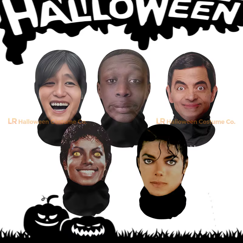 Masque complet style Anime Michael Jackson, unisexe, anti-poussière, écharpe de cyclisme, couvre-chef pour Halloween, Cosplay, jeu de rôle, accessoires de fête
