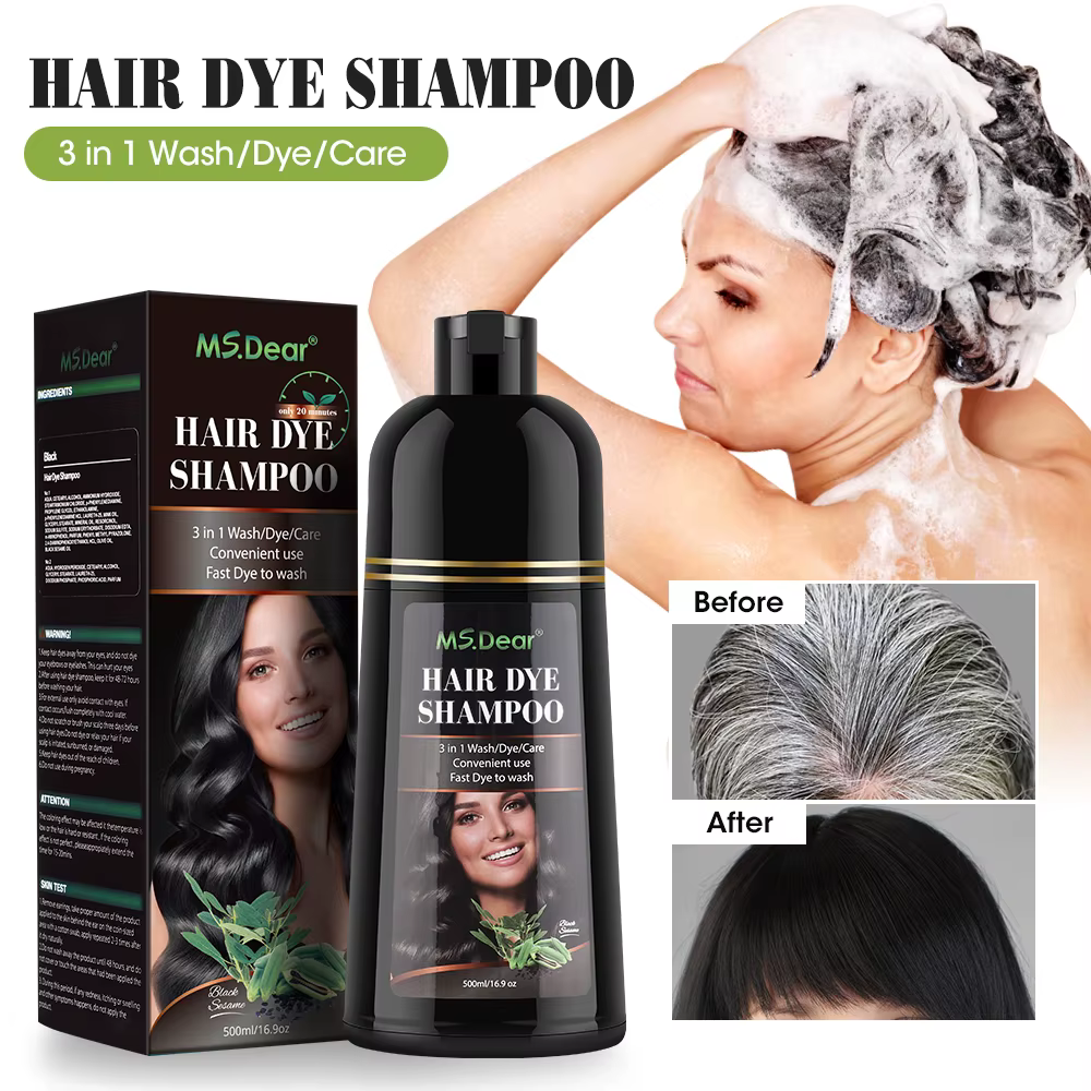 Shampoing instantané à teinture noire