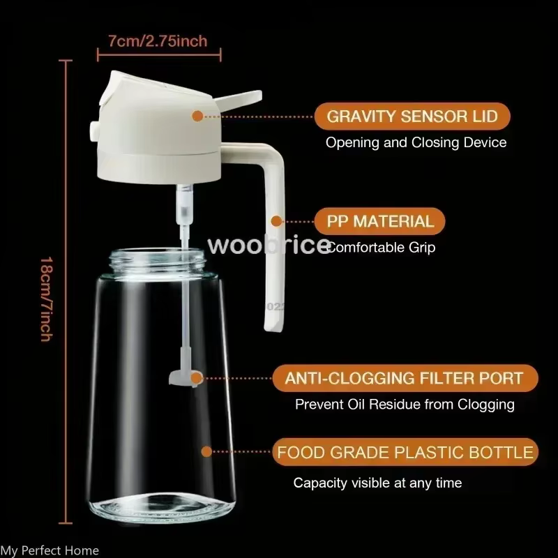 Distributeur d'huile de cuisine 2 en 1, Spray d'olive, grande bouteille d'huile résistante à la chaleur, Sauce soja, diverses bouteilles d'assaisonnement