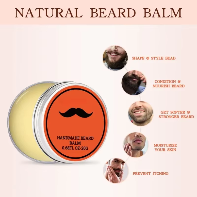 Baume à barbe naturel cire homme huile de croissance de barbe hydratant lissant Dashing messieurs barbe style crème de soin professionnelle