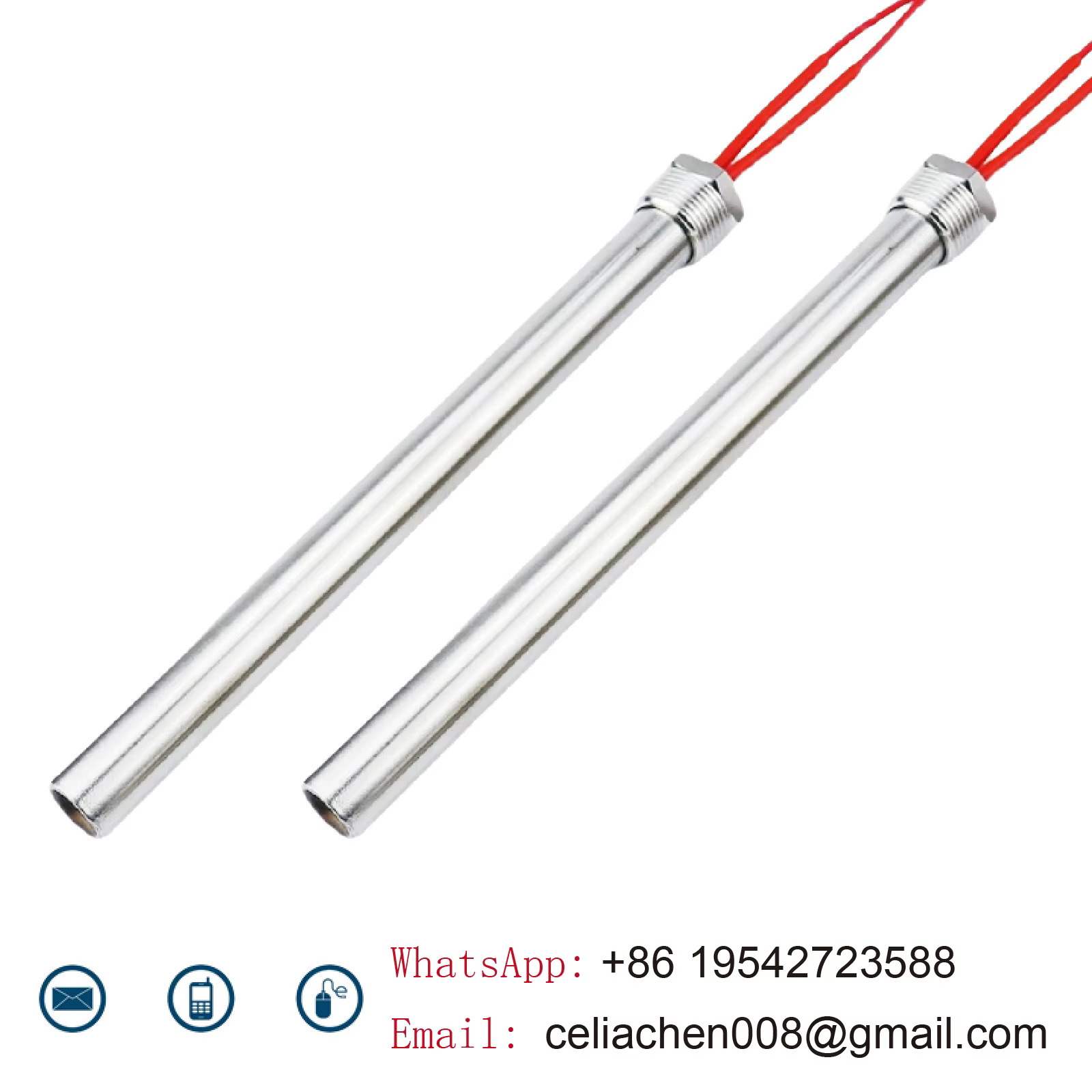 Résistance Chauffante Immersion 220V G1/2 Filetage Tube Chauffant Acier Inox 304 500-3000W pour Radiateur Réservoir d’Eau Chaudière Haute Efficacité Anticorrosion