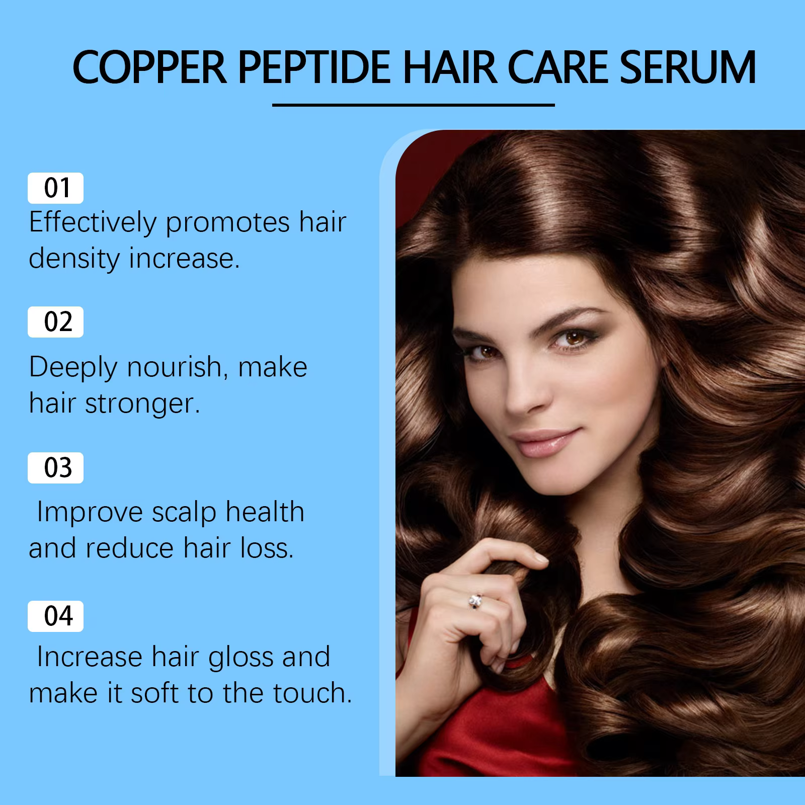 Sérum de croissance des cheveux au Peptide de cuivre