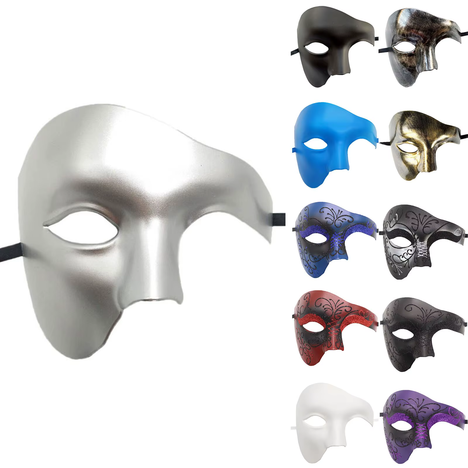 Masque de Cosplay fantôme créatif, demi-masque de danse de fête de carnaval, masque de jeu de rôle de fête fantôme à un œil