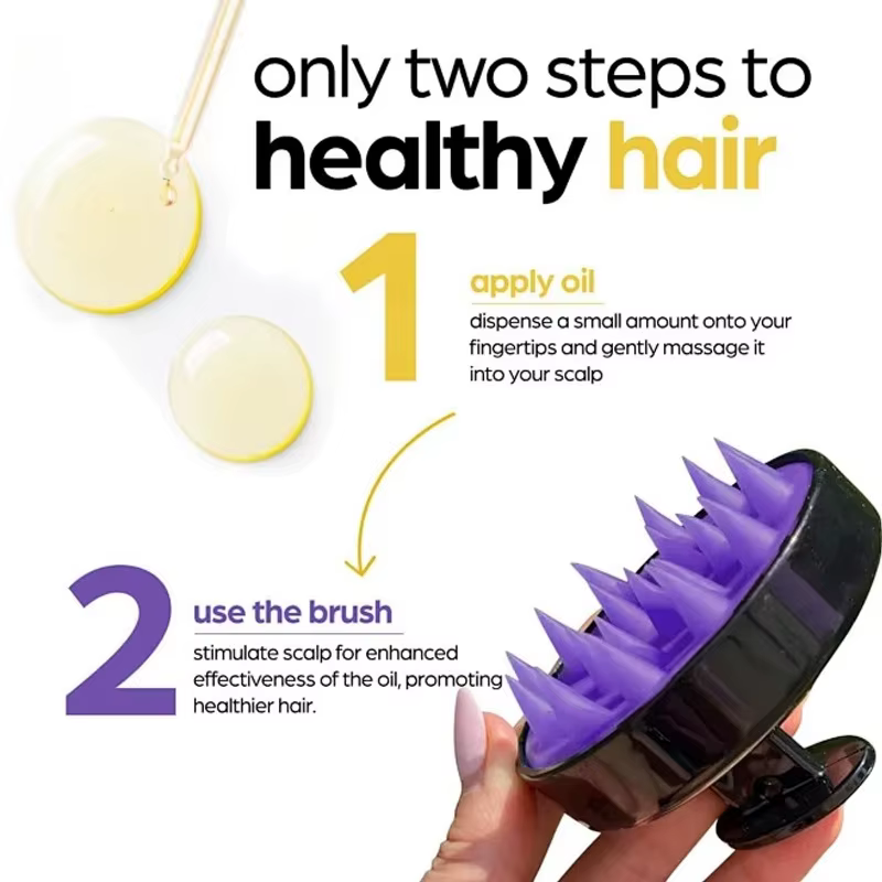 Brosse à shampoing en Silicone pour cuir chevelu