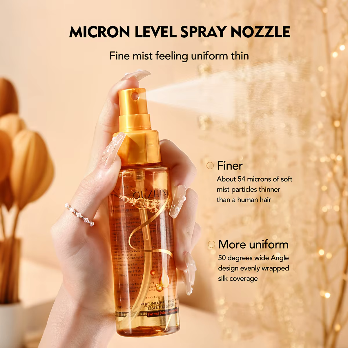 Spray d'huile essentielle parfumée pour les soins capillaires