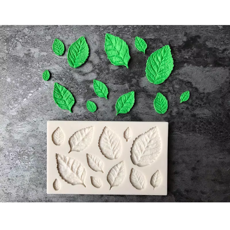 Moule en silicone 3D en forme de feuille de rose pour gâteau au chocolat, fondant, savon, bonbons, pâte à sucre, pour la décoration de gâteaux DIY