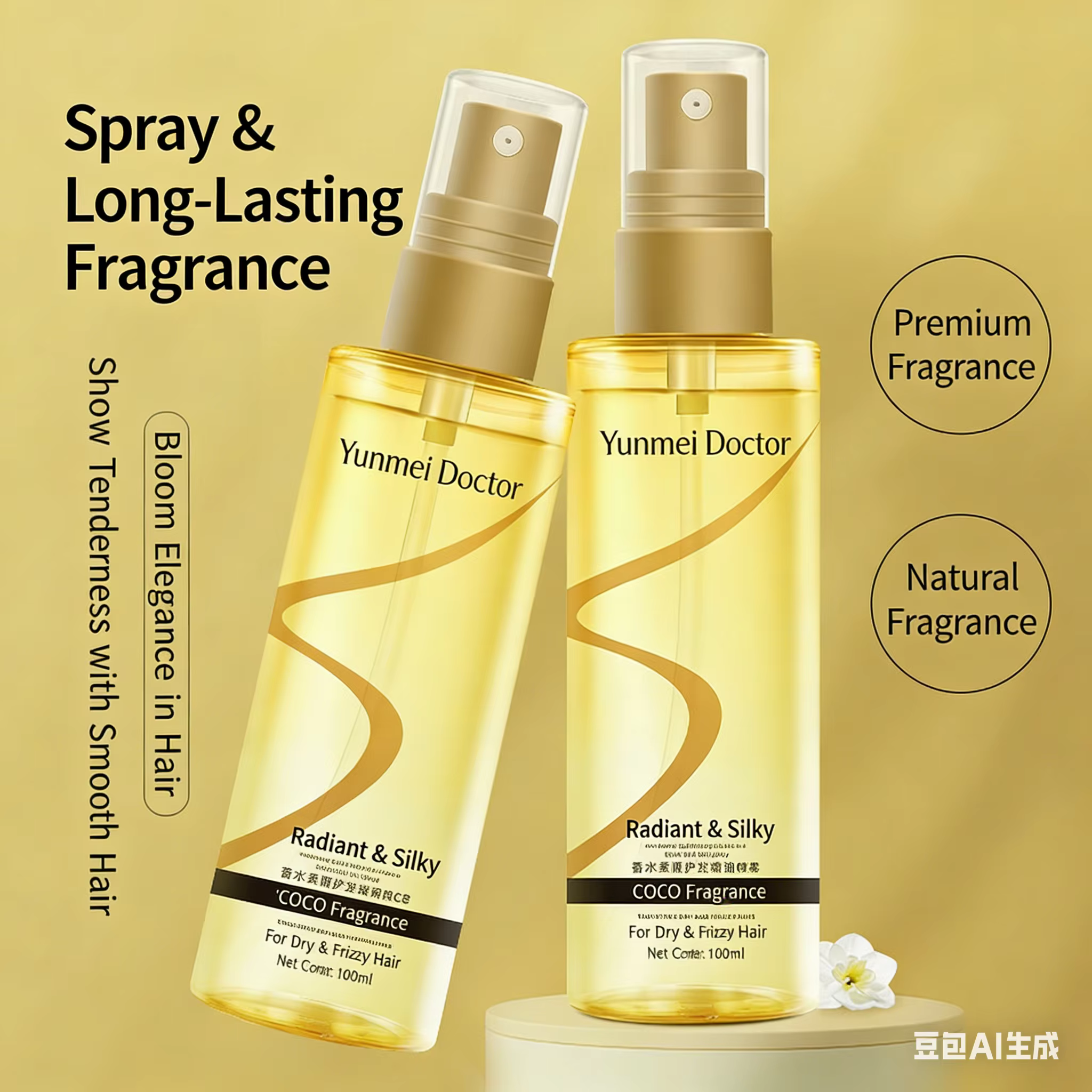 Huile capillaire anti-frisottis en spray