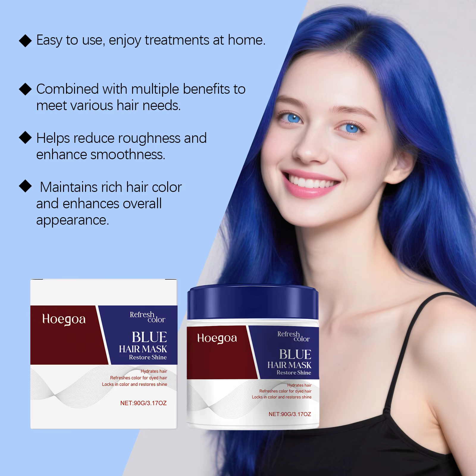 Après-shampooing stimulant la couleur rouge/bleu/marron
