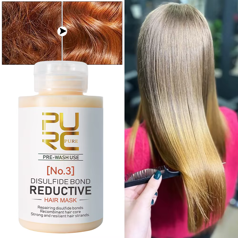 PURC masque capillaire disulfure liaison réparation frisottis sec endommagé prévenir la casse perte de cheveux lisse