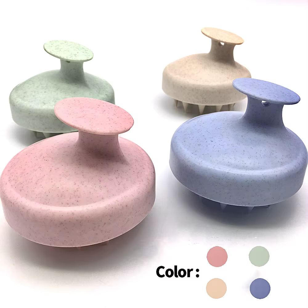 Paille de blé Silicone Tête Lavage Propre Soins Racine De Cheveux Démangeaisons Du Cuir Chevelu Massage Peigne Douche Brosse Bain Spa Anti-Pelliculaire Shampooing