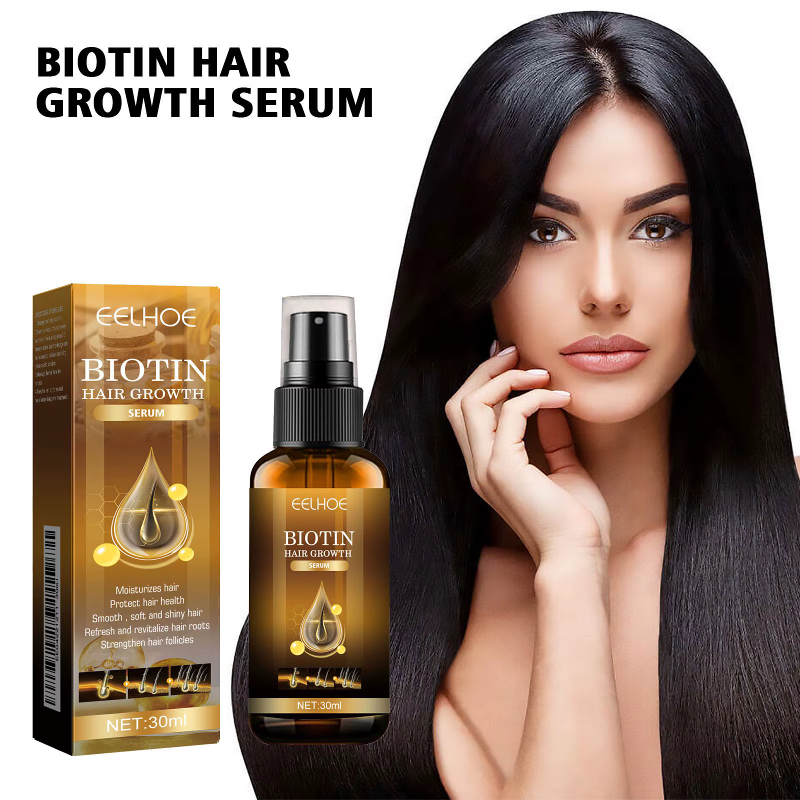 Sérum magique à la biotine pour cheveux, 1/3/5 boîtes, renforce lissante, nourrissant en profondeur, produit pour cheveux crépus, Spray de réparation endommagé, huile pour cheveux