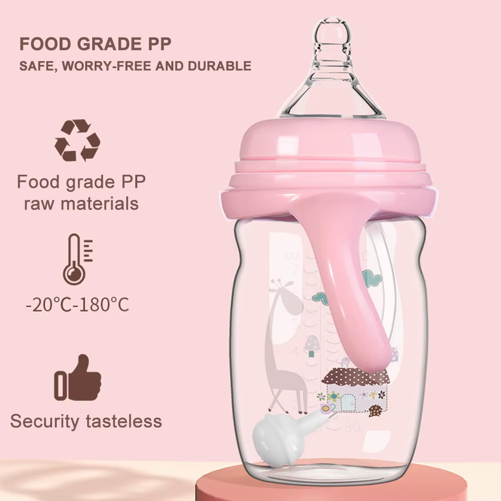 Biberons pour bébé, biberon de lait Anti-chute avec paille, biberon Anti-chaud avec poignée, alimentation du lait pour bébé