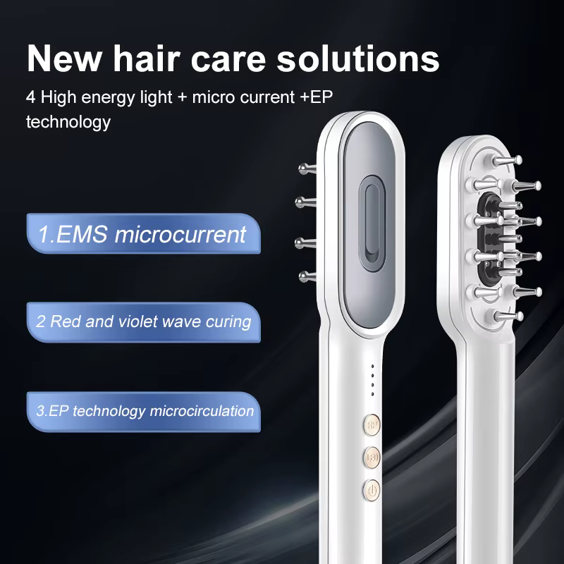 Peigne de massage électrique à lumière rouge LED