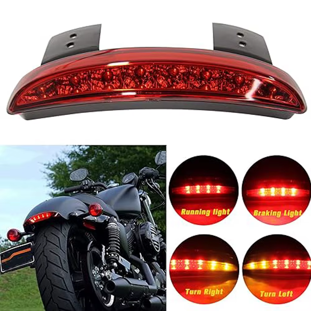 Feu arrière LED pour moto, feu de freinage, plaque d'immatriculation, feu de stop, feu de position pour Harley Sportster Iron XL 883 1200 Dyna Softail