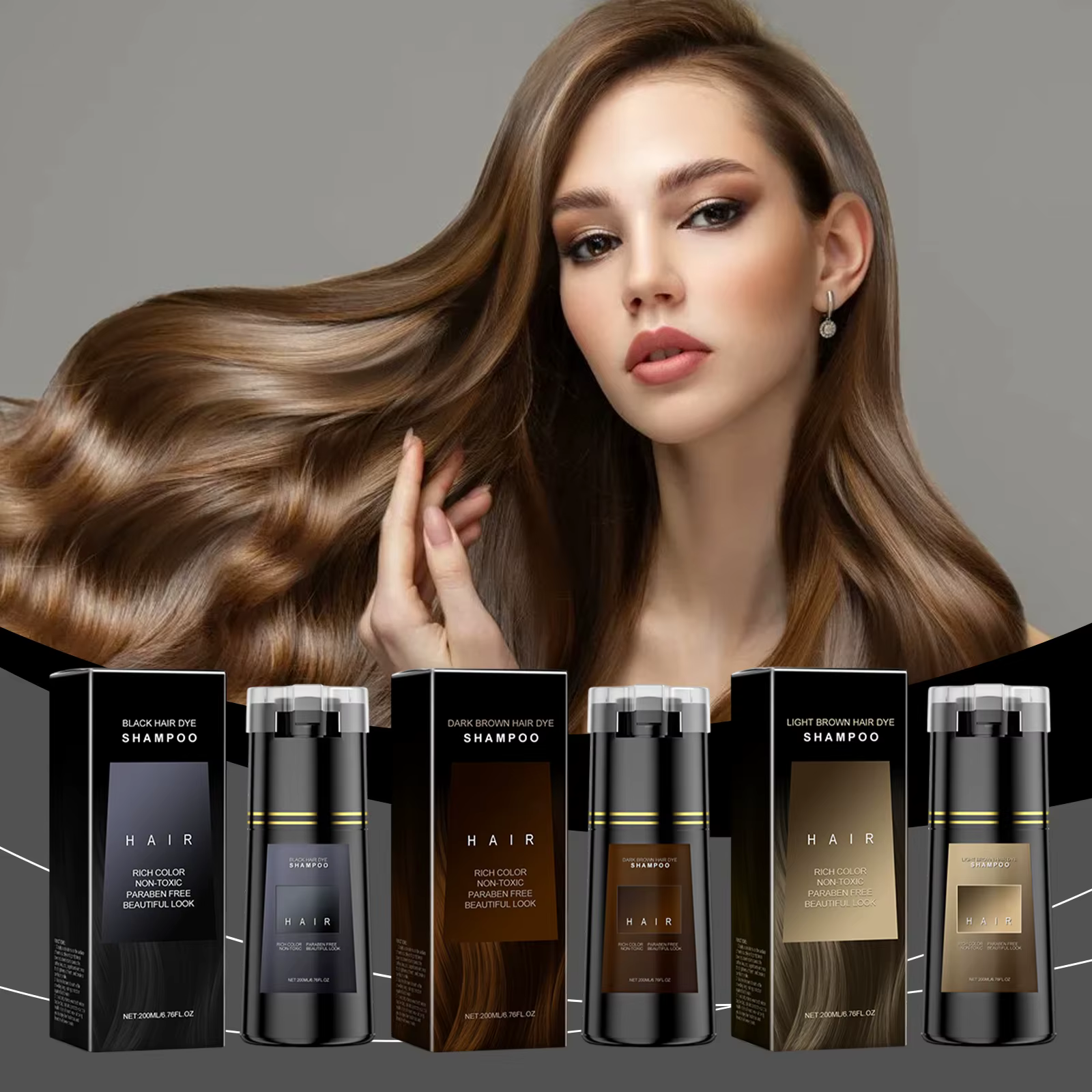 Shampoing de coiffure, teinture naturelle pour cheveux