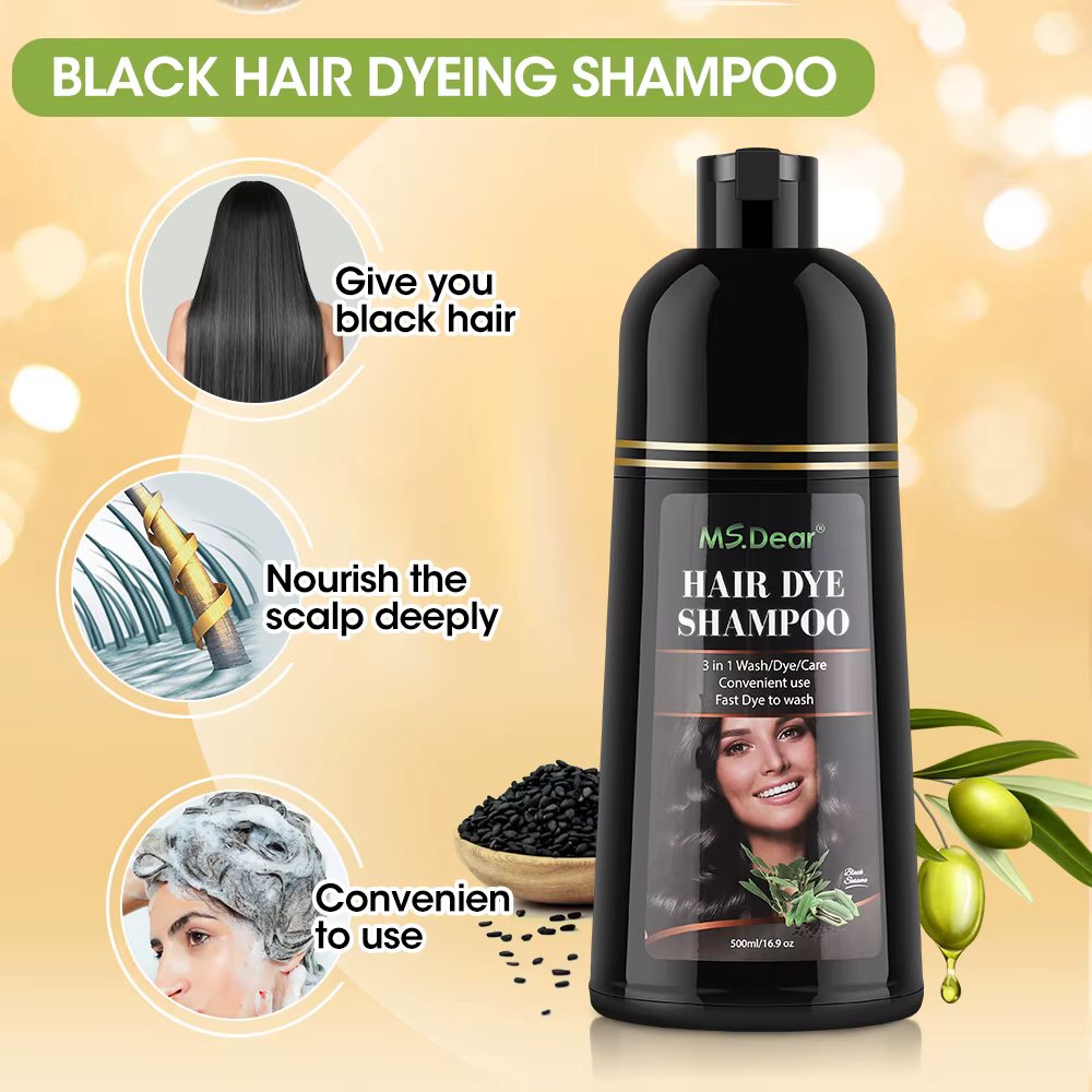 Shampoing instantané à teinture noire