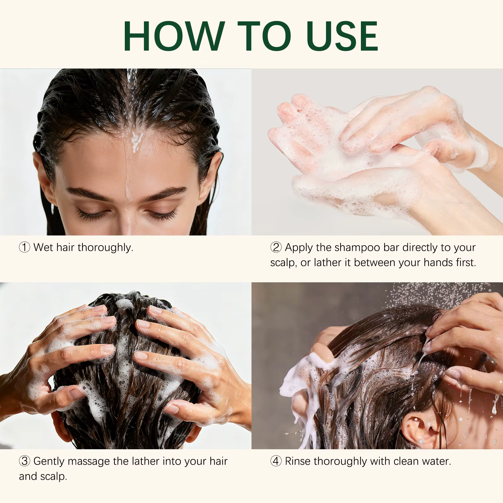 Barres de shampoing naturelles aux herbes - Nourrissantes et fortifiantes, pour des cheveux lisses et brillants, soin régulateur de sébum aux extraits végétaux doux.