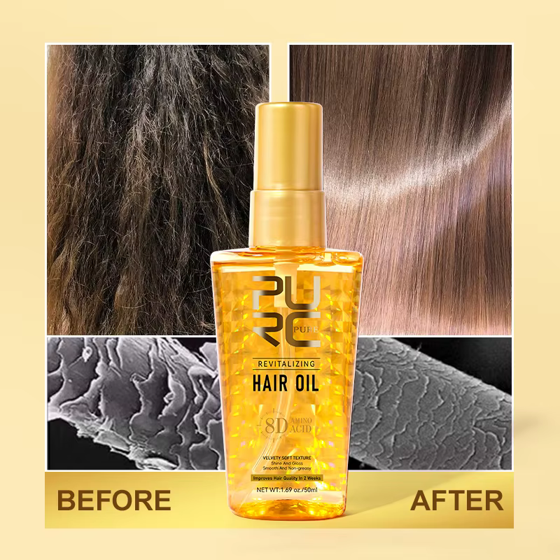 PURC – huile d'argan marocaine nourrissante pour cheveux