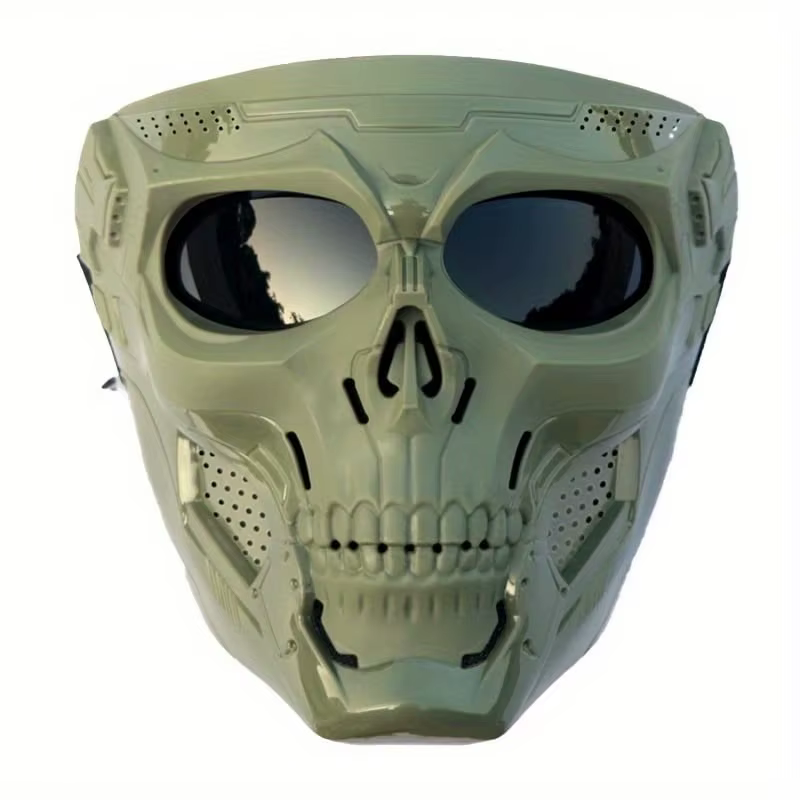Masque de crâne complet coupe-vent – Lunettes colorées, motif squelette, parfait pour Halloween, jour des morts, cosplay