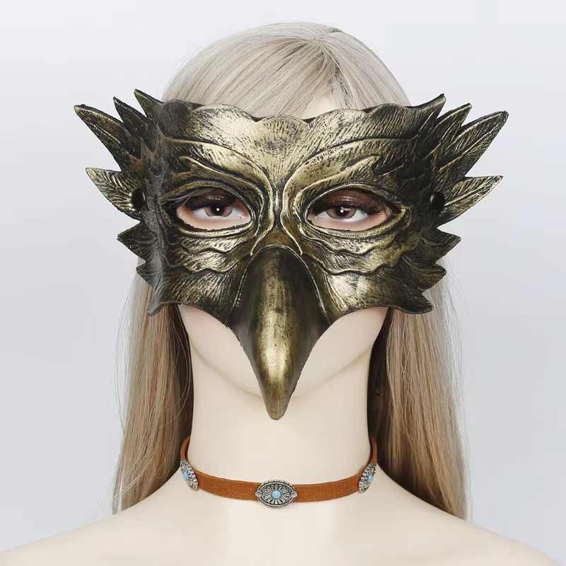 Masque à Bec d'Aigle 3D en PU pour Cosplay, Accessoires de Costume de ixd'Halloween et de Carnaval