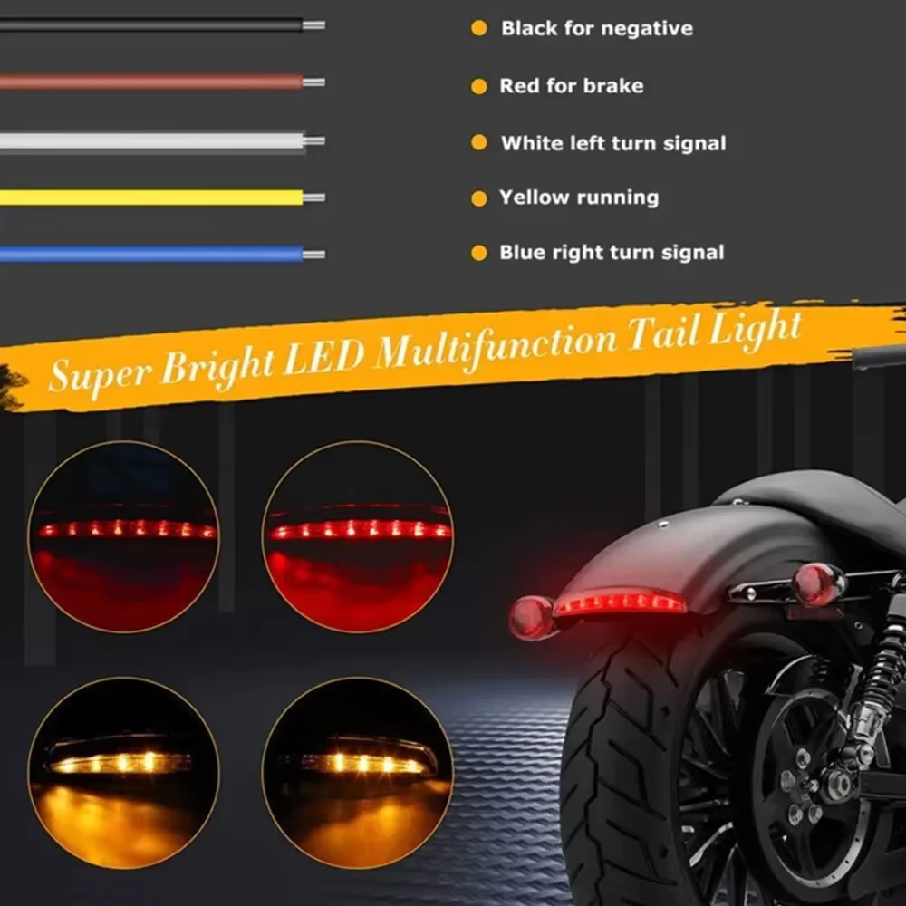 Garde-boue arrière LED pour moto, feu de plaque de planificateur de frein, feu de course d'arrêt arrière pour Harley Sportster Iron XL 883 1200 ocia Softail