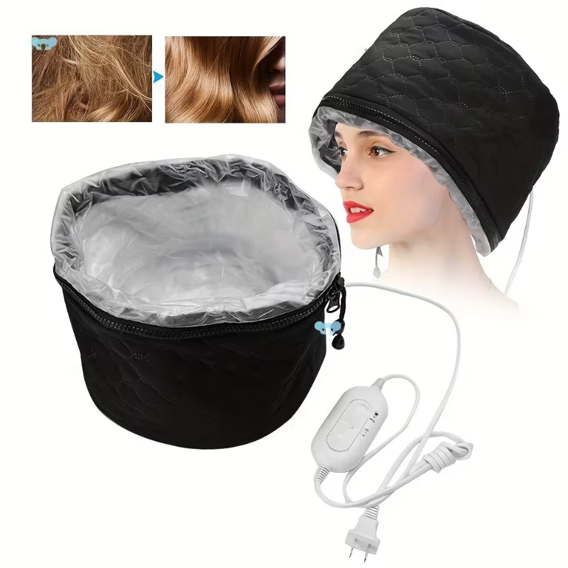Bonnet chauffant imperméable pour soins capillaires