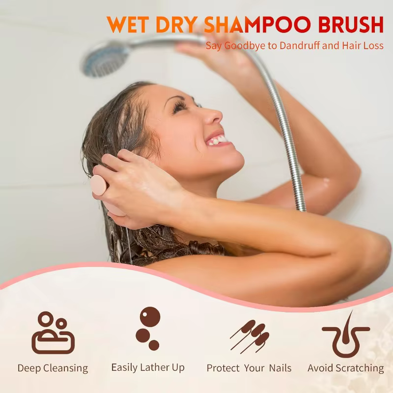 Brosse à shampoing en Silicone