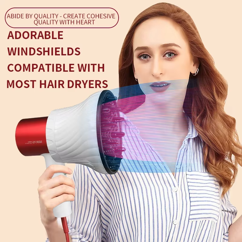 Diffuseur universel pour cheveux, adaptable aux sèche-cheveux, avec design rotatif, pour cheveux bouclés, grand capot de ventilation, forme fixe, diffuseur de vent